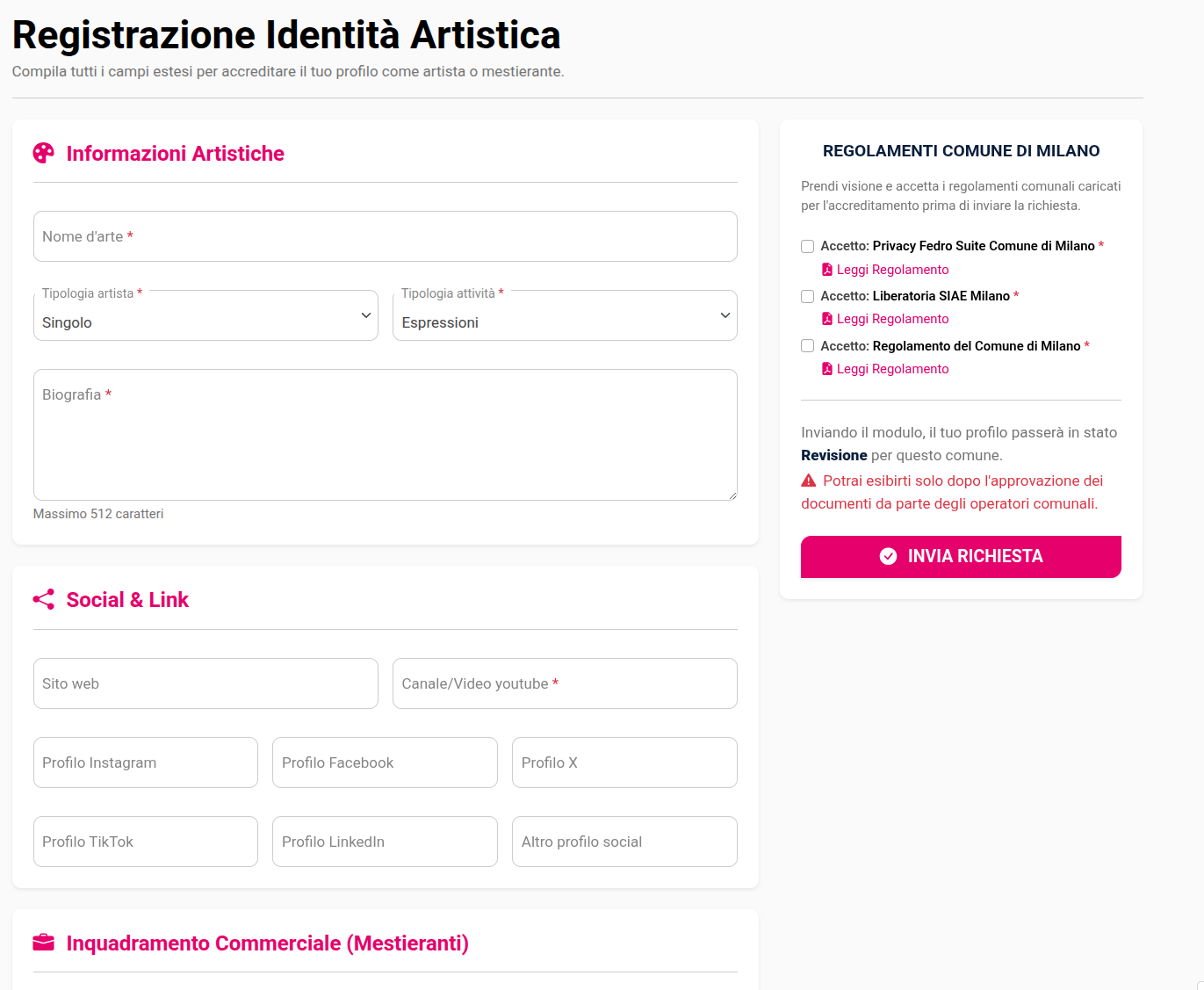 registrazione idendità art