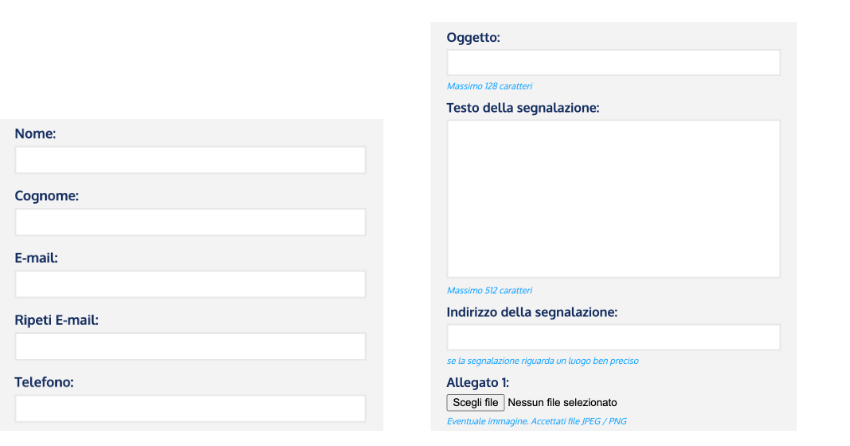 Form segnalazione