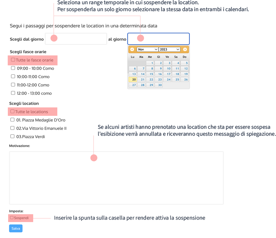 screenshot processo sospensione locations