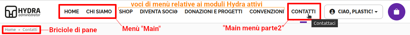 legenda menu pandora