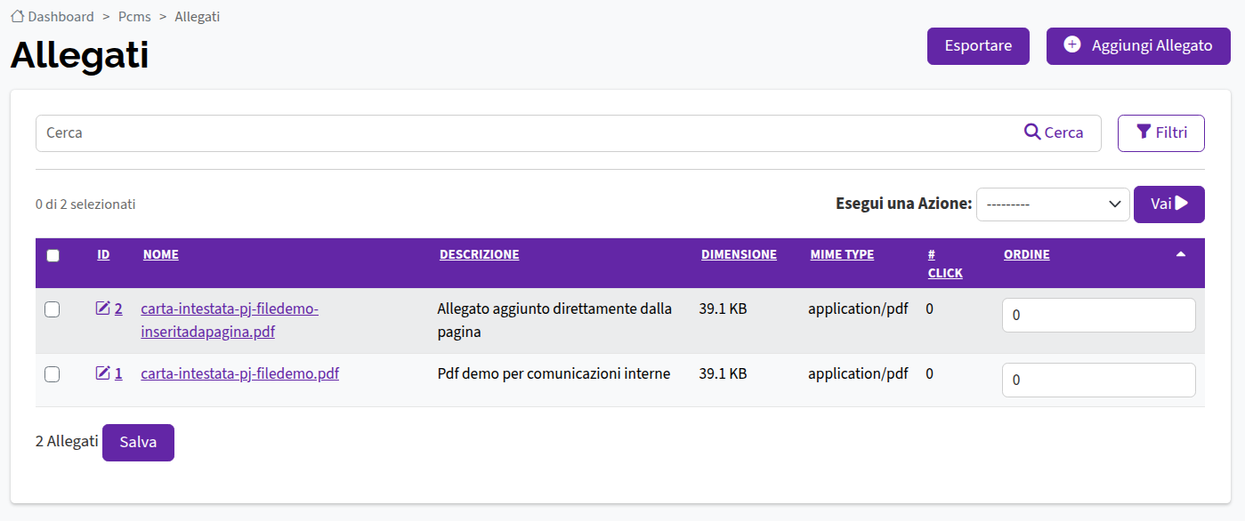 Lista Allegati