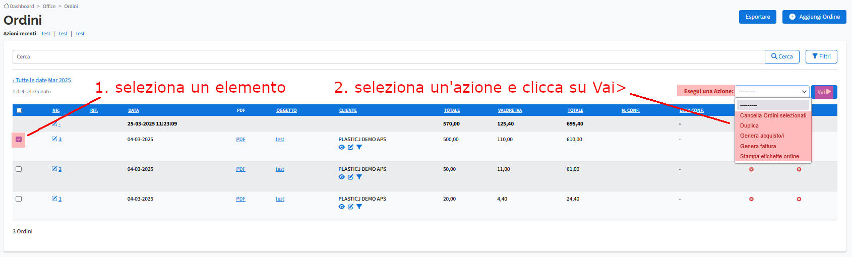 Amministrazione - Magazzino - Ordini