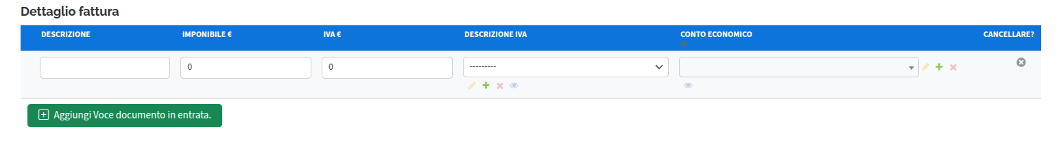 Dettaglio fattura