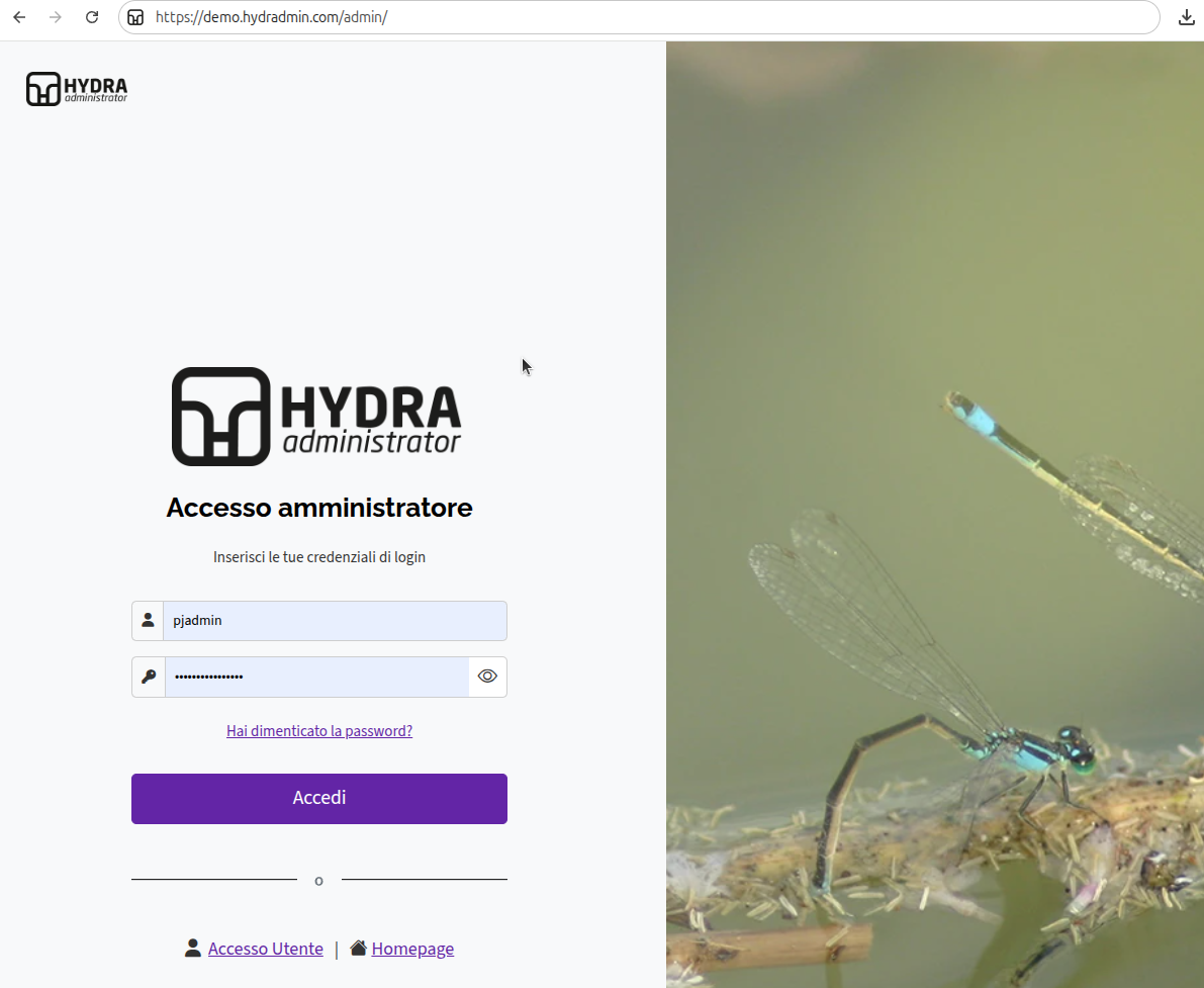 schermata login amministratore 1