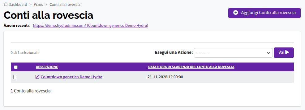Countdown lista