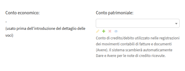 Conti predefiniti