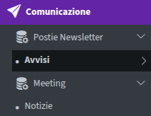 Menu laterale Comunicazione