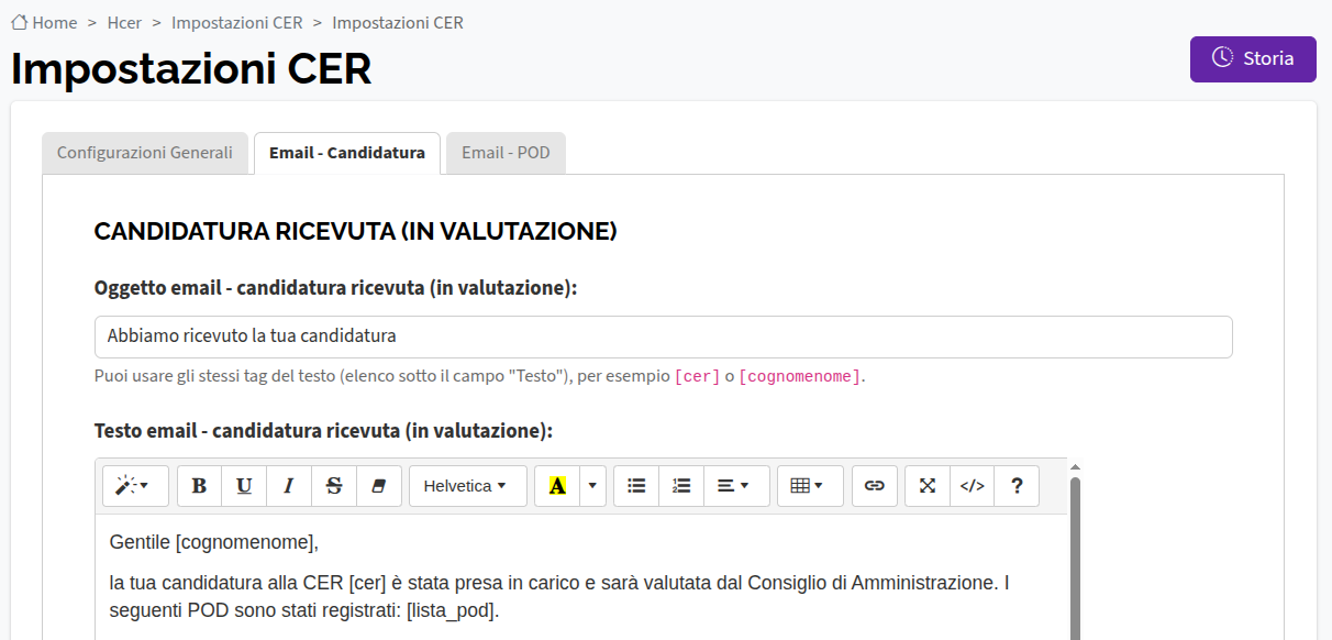 email candidatura