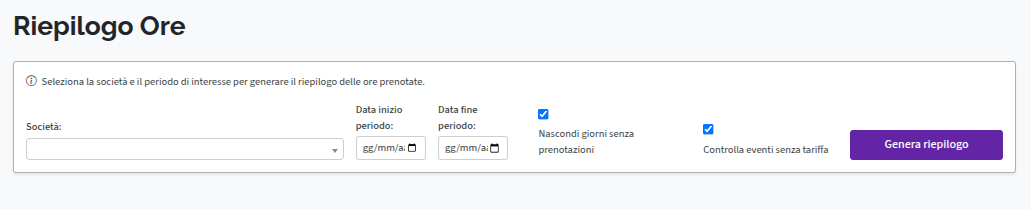 Riepilogo Ore 